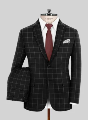 Italian Scuelo Black Wool Suit