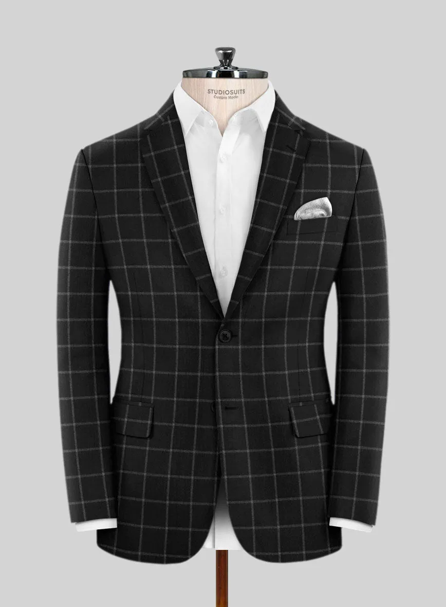 Italian Scuelo Black Wool Suit