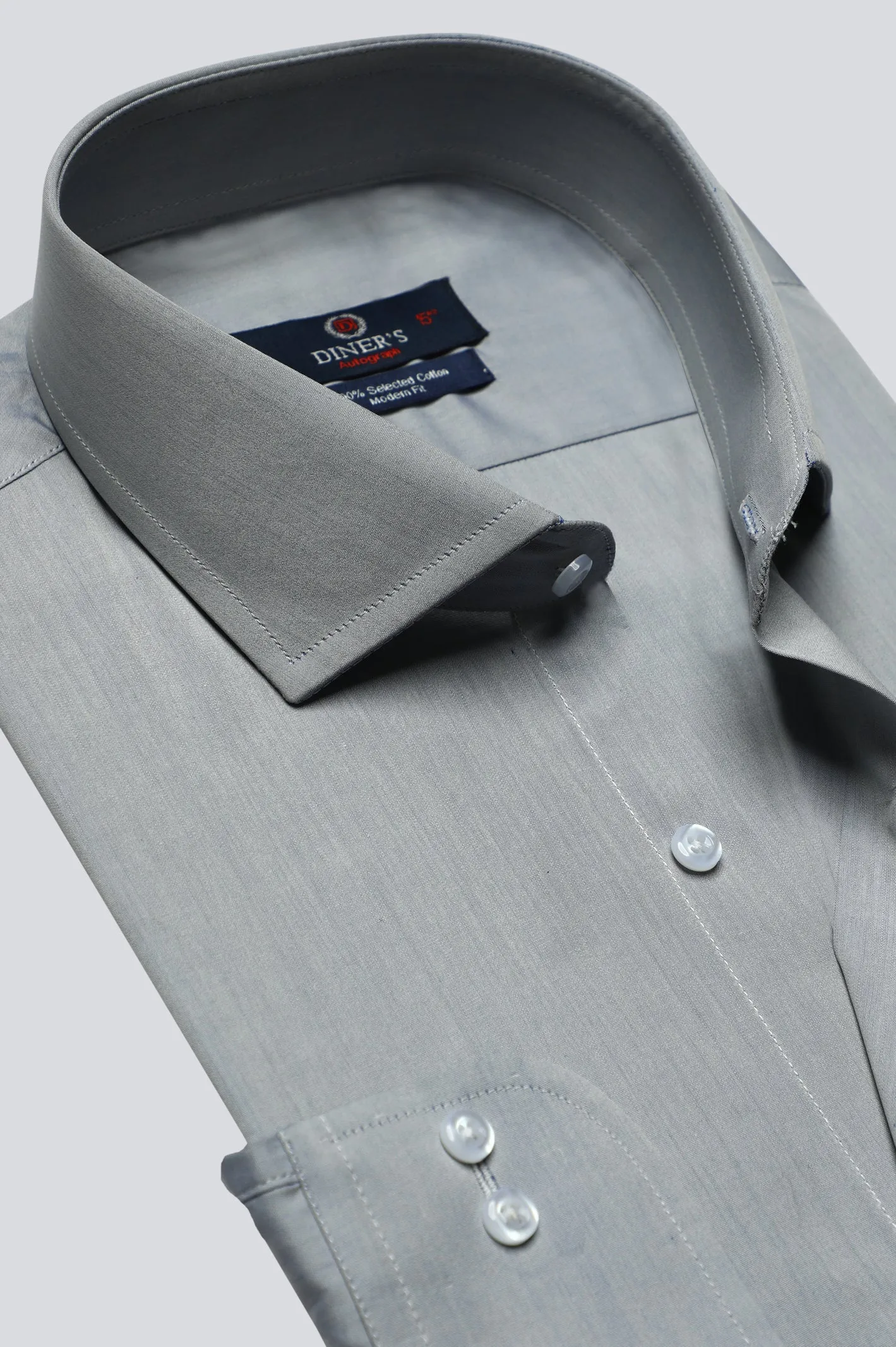 Light Grey Plain Formal Autograph Shirt