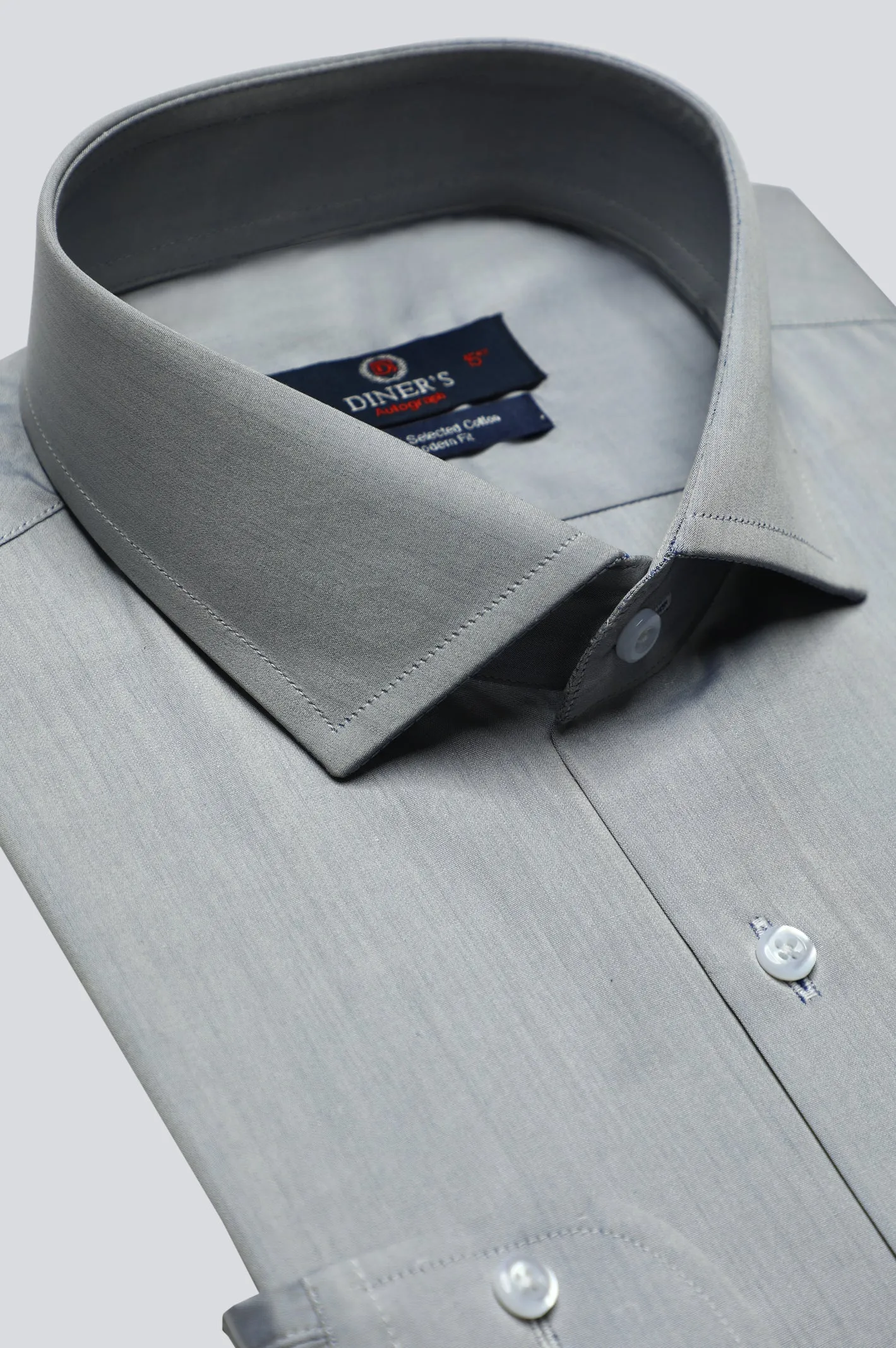 Light Grey Plain Formal Autograph Shirt