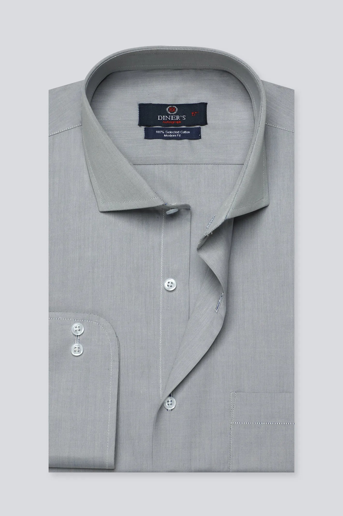 Light Grey Plain Formal Autograph Shirt