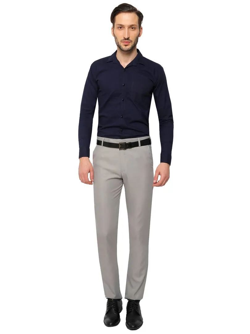 Light Grey Slim Fit Formal Trouser