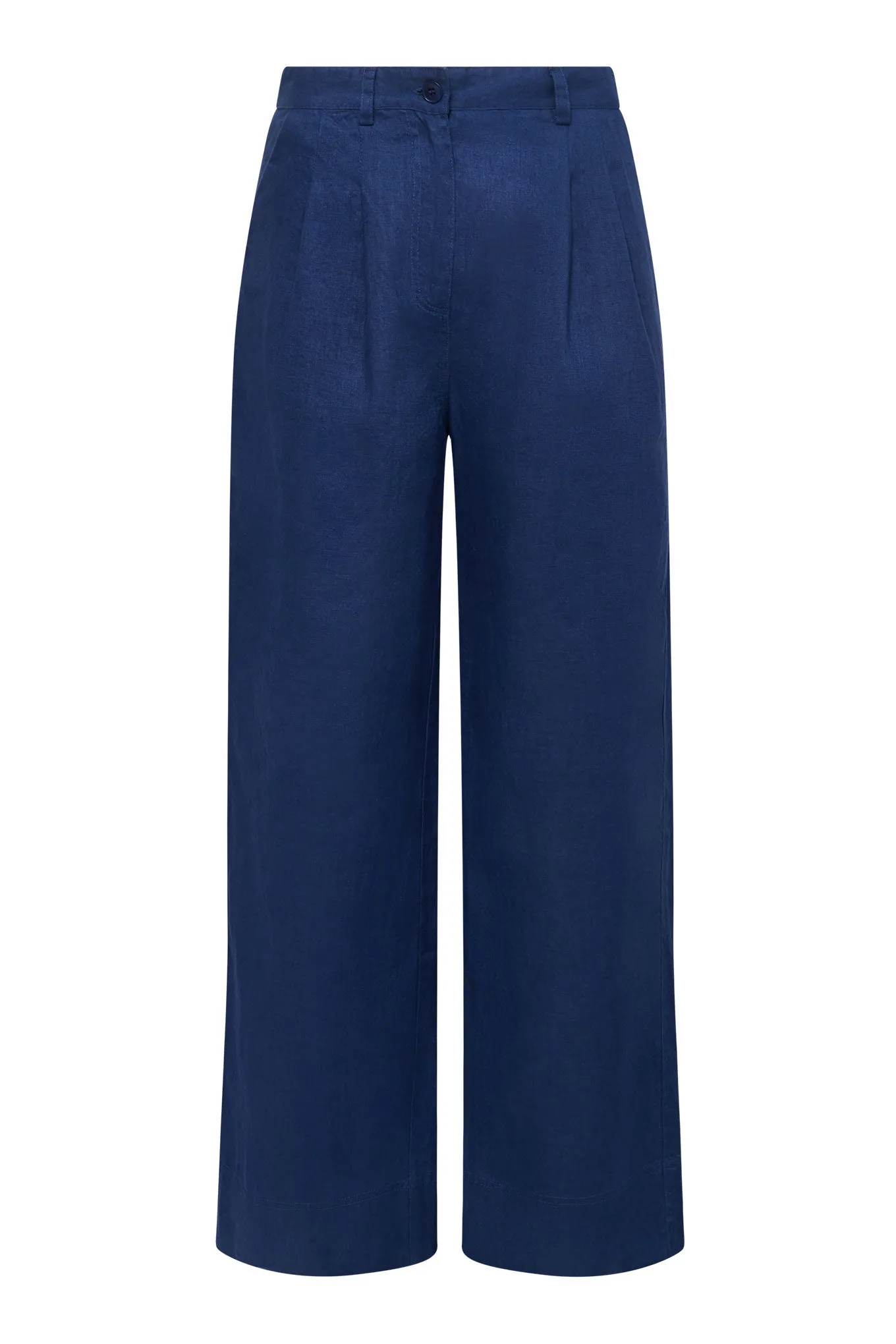 Lion Linen Trousers Navy Blue