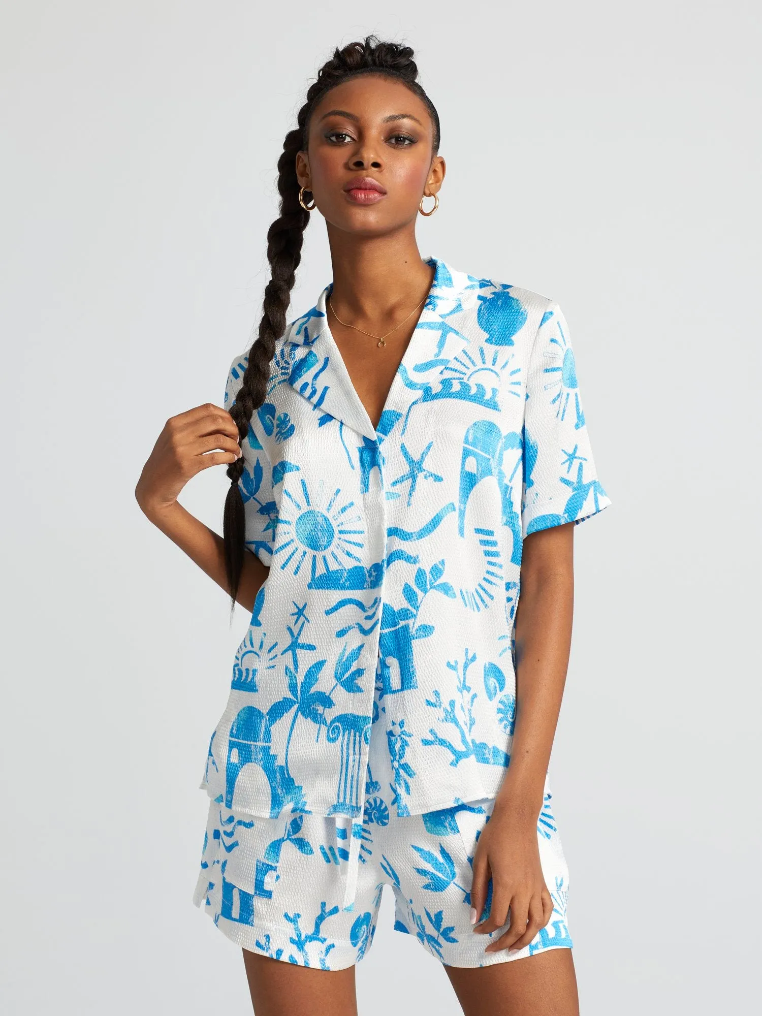 Lolana Printed Button-Front Shirt