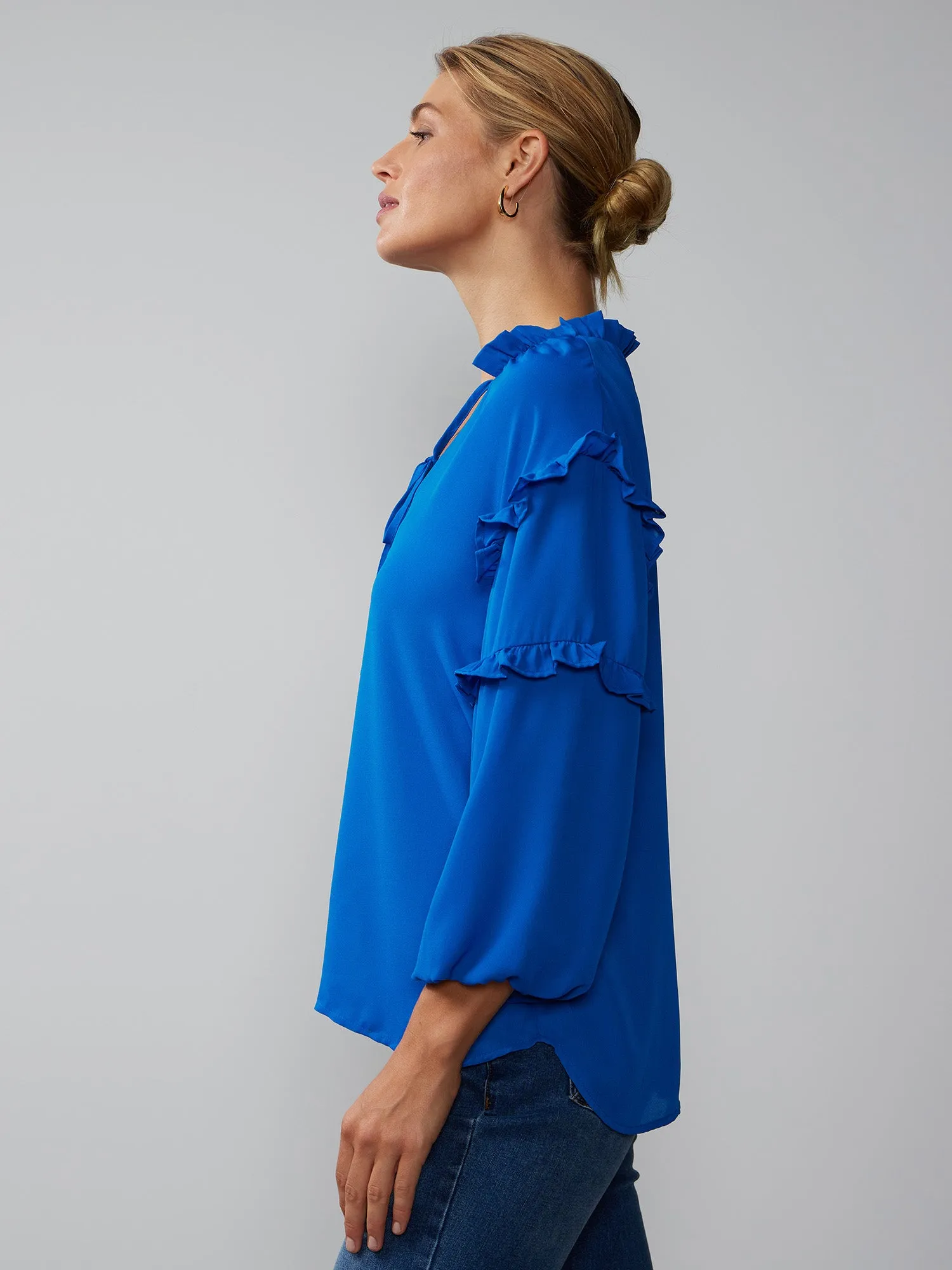 Long Sleeve Ruffle Detail Top