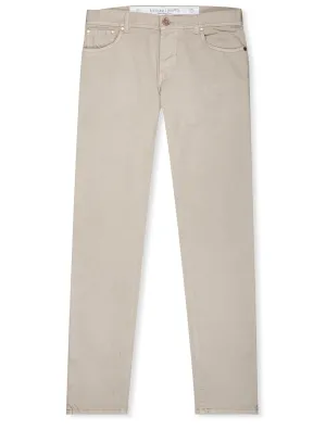 Luxury Cotton Cashmere Jeans Beige