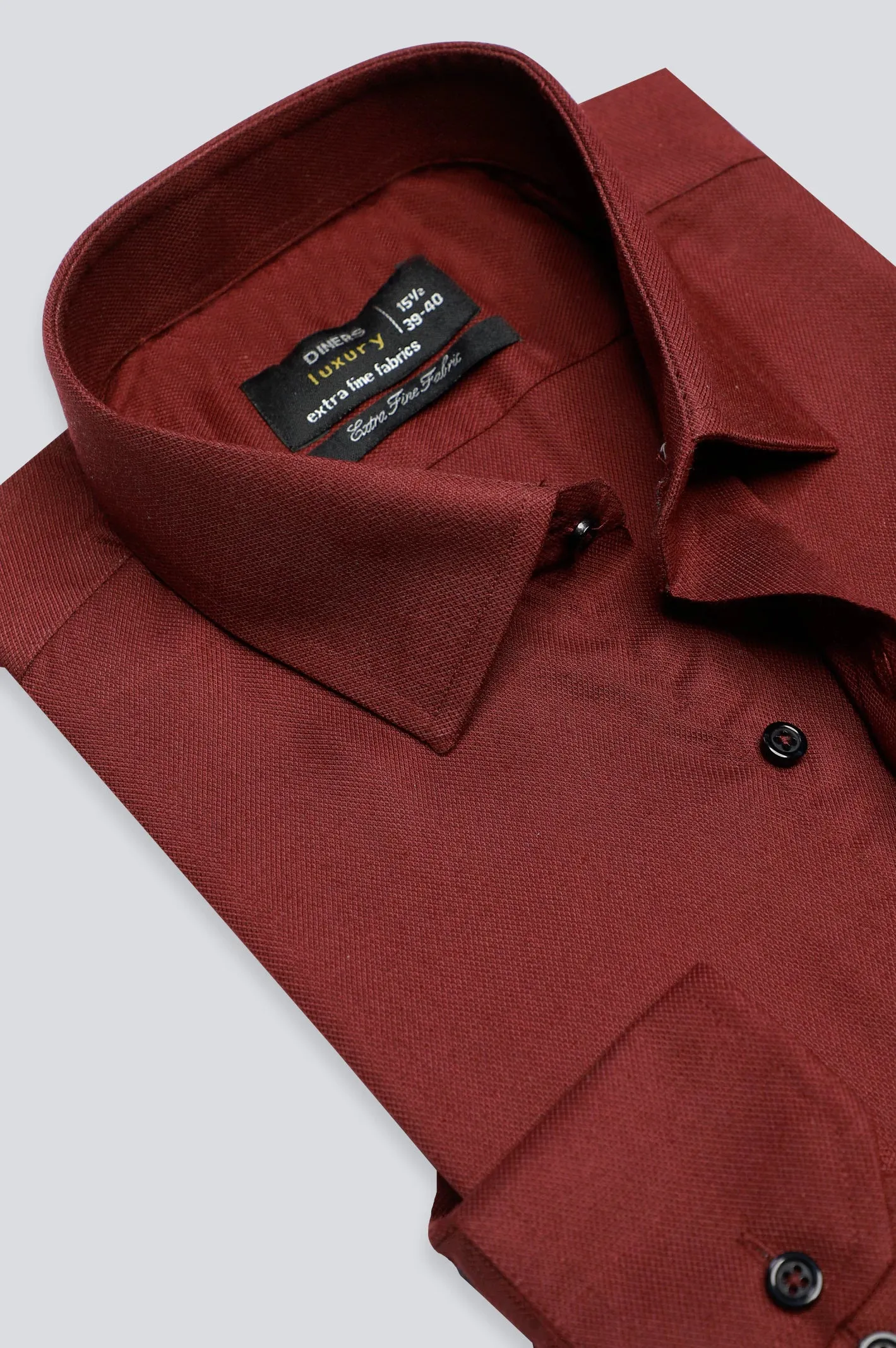 Maroon Dobby Textured Formal Shirt