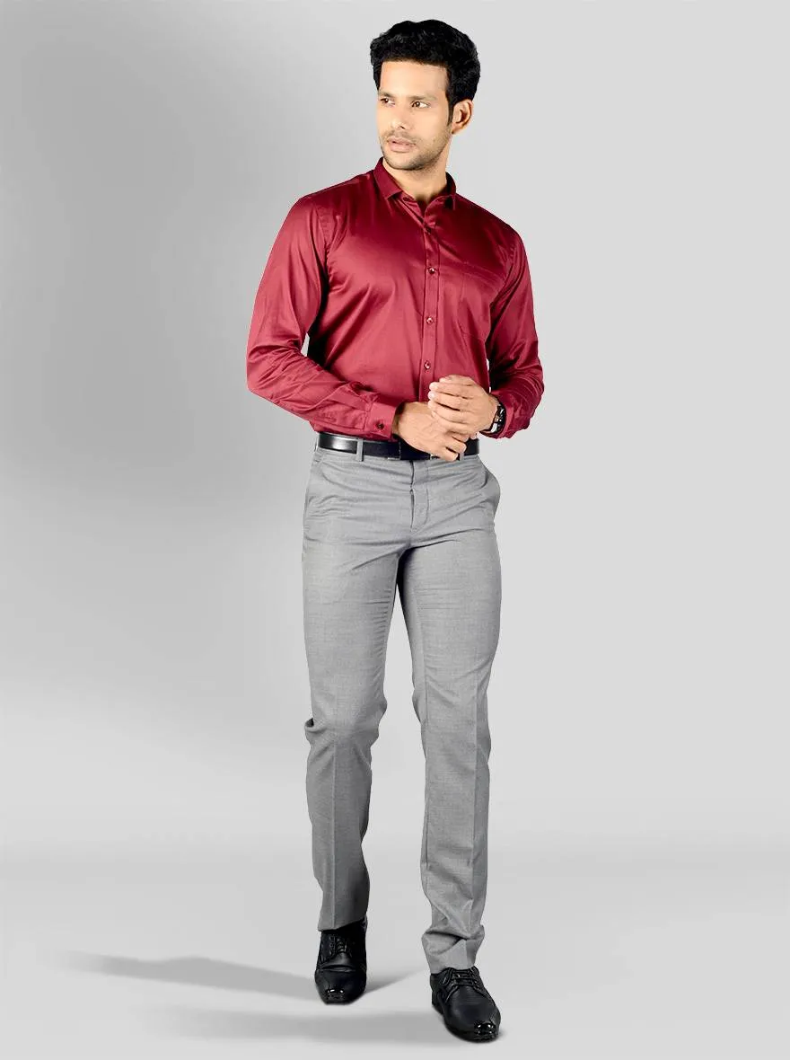 Maroon Solid Slim Fit Party Wear Shirt | Greenfibre