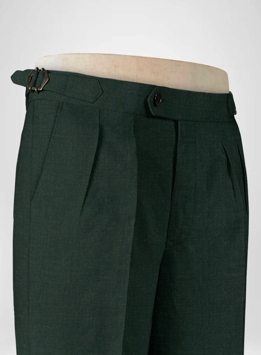 Martini Green Linen Highland Trousers