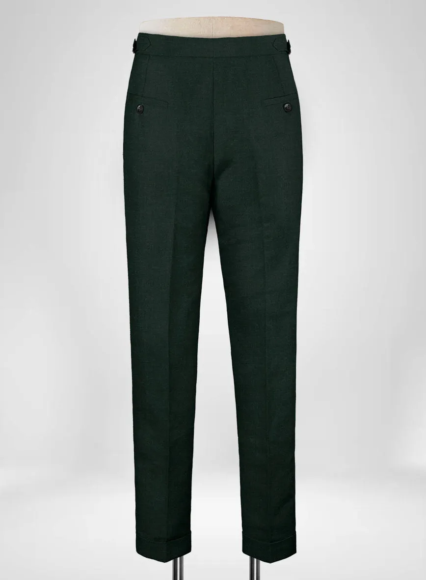 Martini Green Linen Highland Trousers