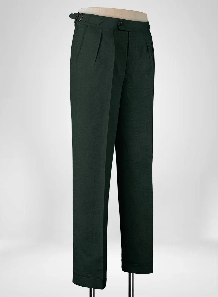 Martini Green Linen Highland Trousers