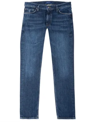 Maxen Extra Slim Fit Jeans Dark Blue Worn In