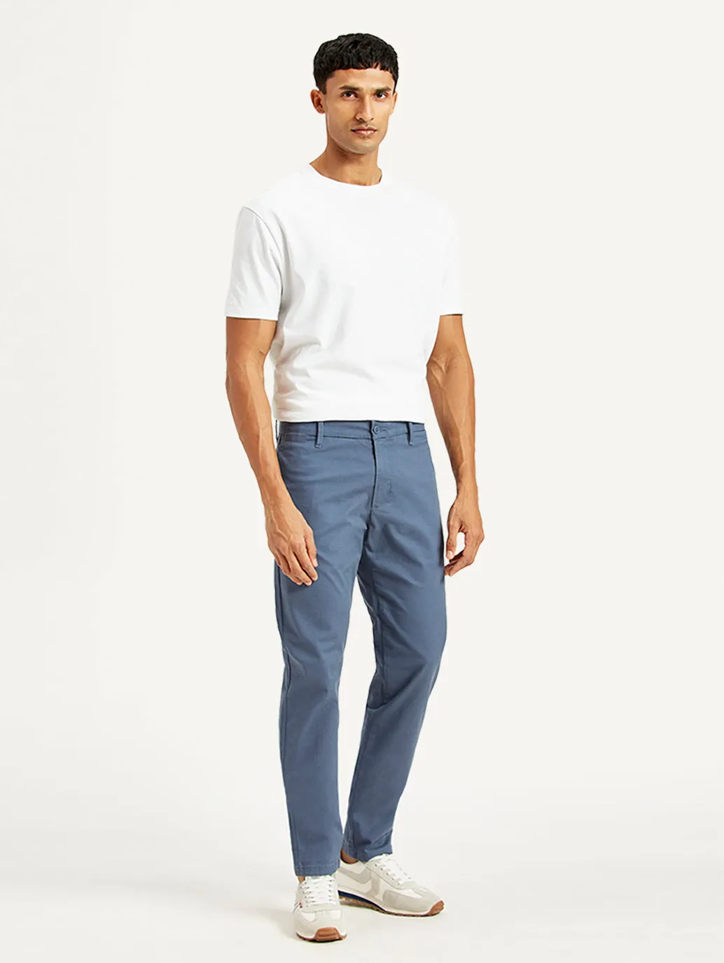 Men's Blue Tapered Chino Trousers