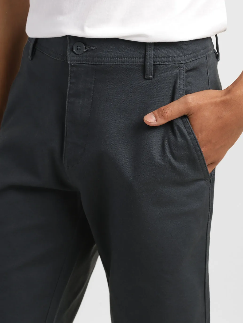 Men's Grey Tapered Fit Shorts