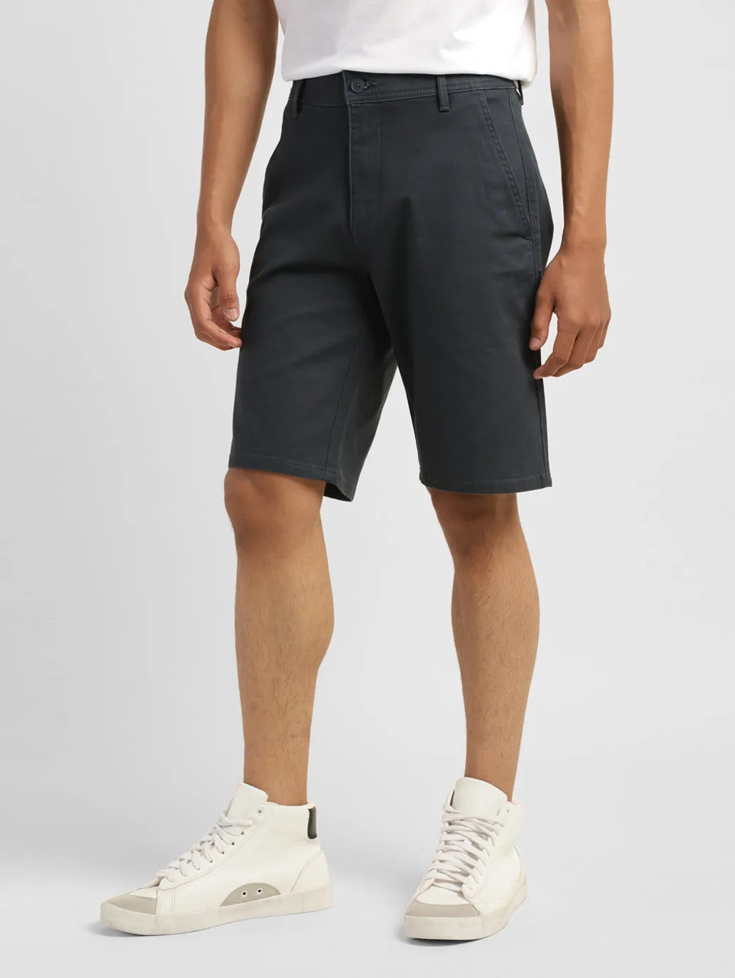 Men's Grey Tapered Fit Shorts