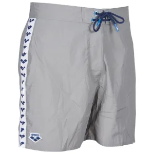 MEN'S ICONS BOXER SWIM SHORTS - SILVER/WHITE