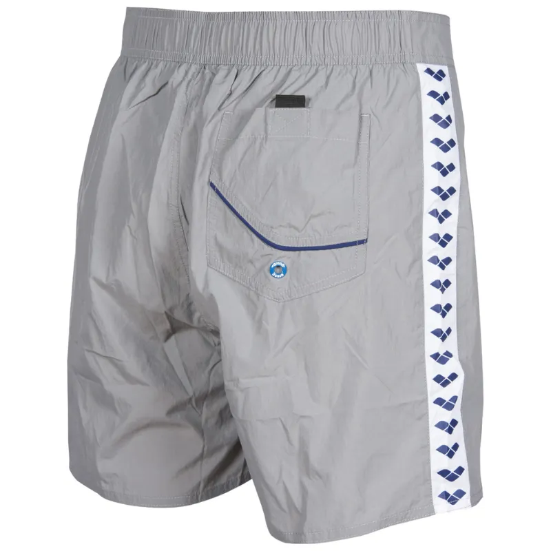 MEN'S ICONS BOXER SWIM SHORTS - SILVER/WHITE