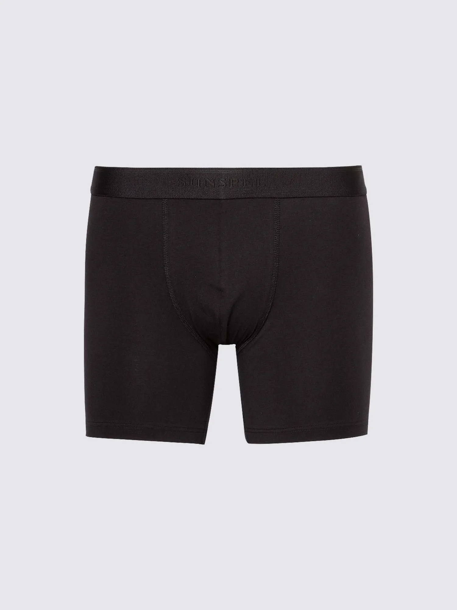 Men's Long Leg Stretch Cotton Trunks, Black