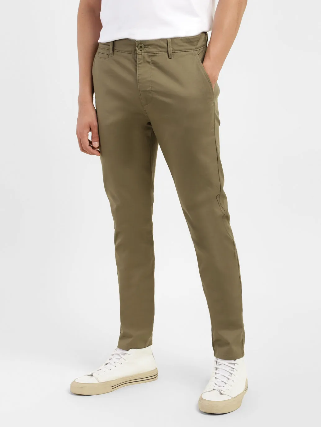 Men's Olive Slim Fit Trousers