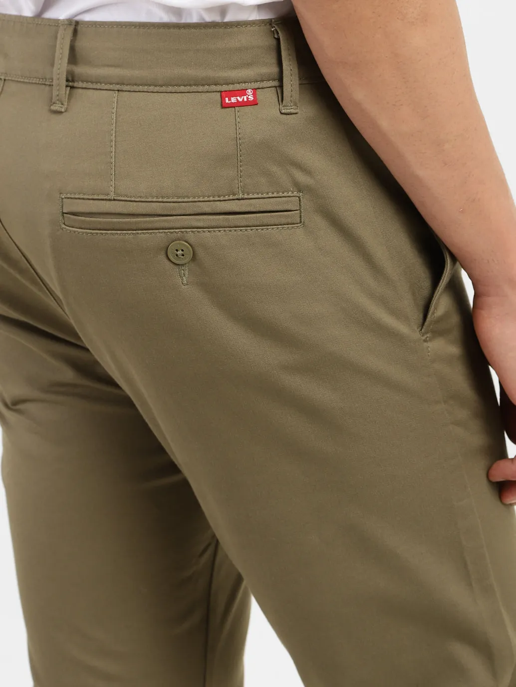 Men's Olive Slim Fit Trousers