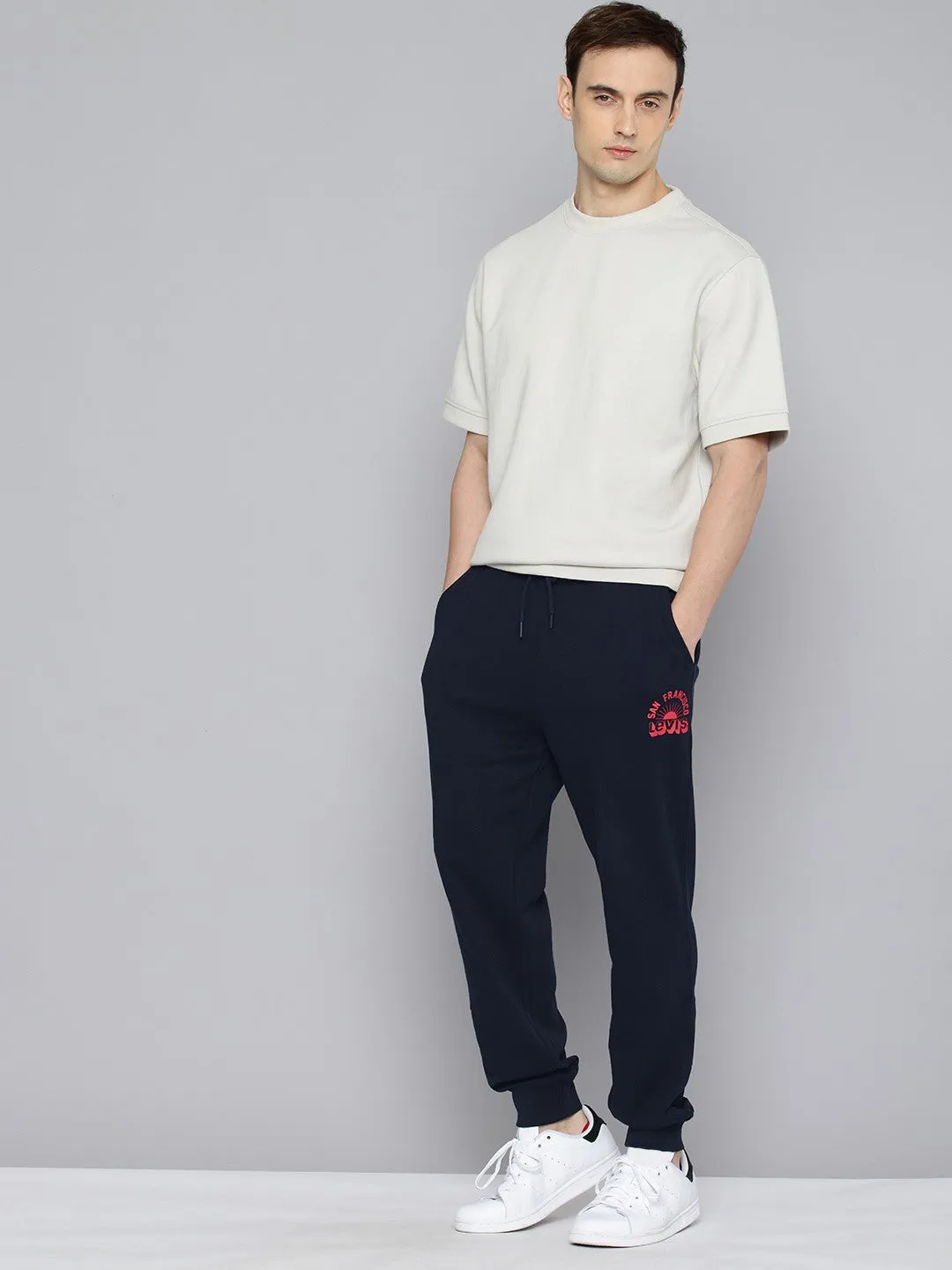 Men's Regular Fit Navy Joggers