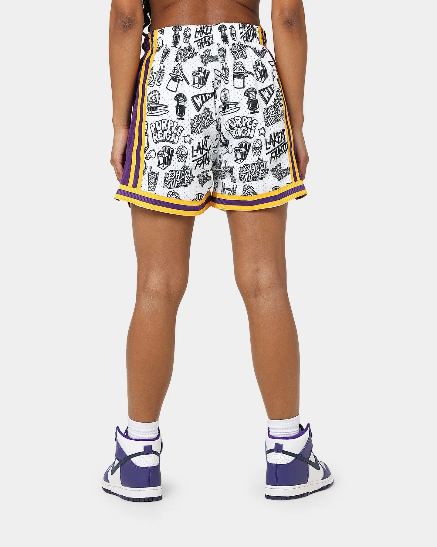 Mitchell & Ness Women's Los Angeles Lakers Doodle Shorts White