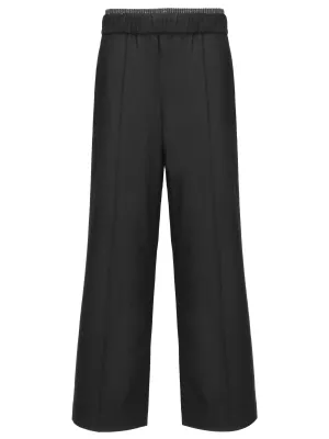 Monile Chain Detail Black Trousers