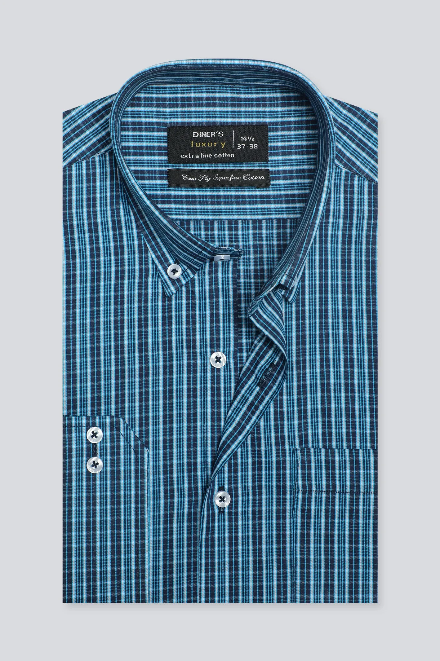 Multicolor Glen plaid Check Formal Shirt