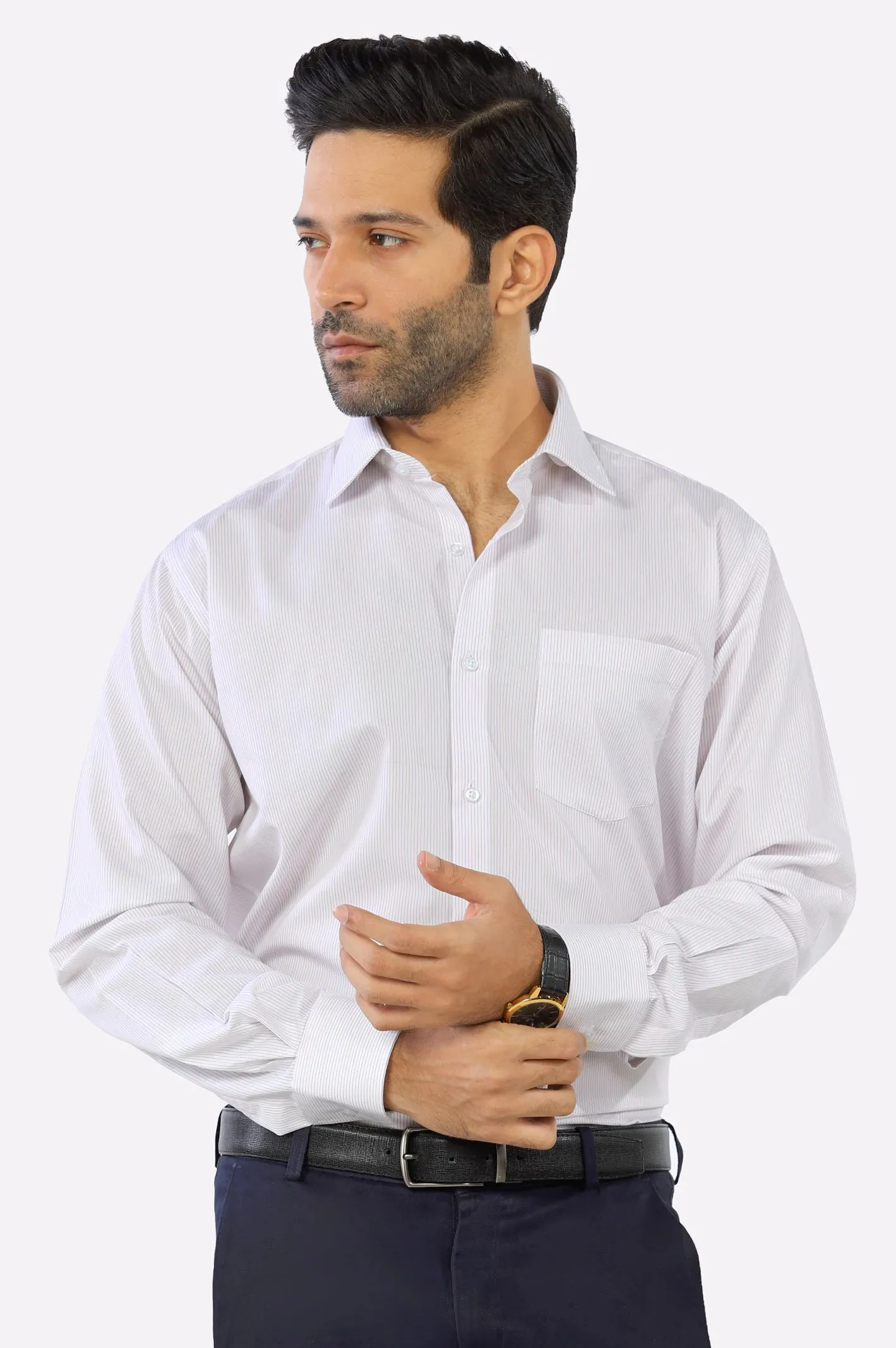 Multicolor Hairline Stripe Formal Shirt