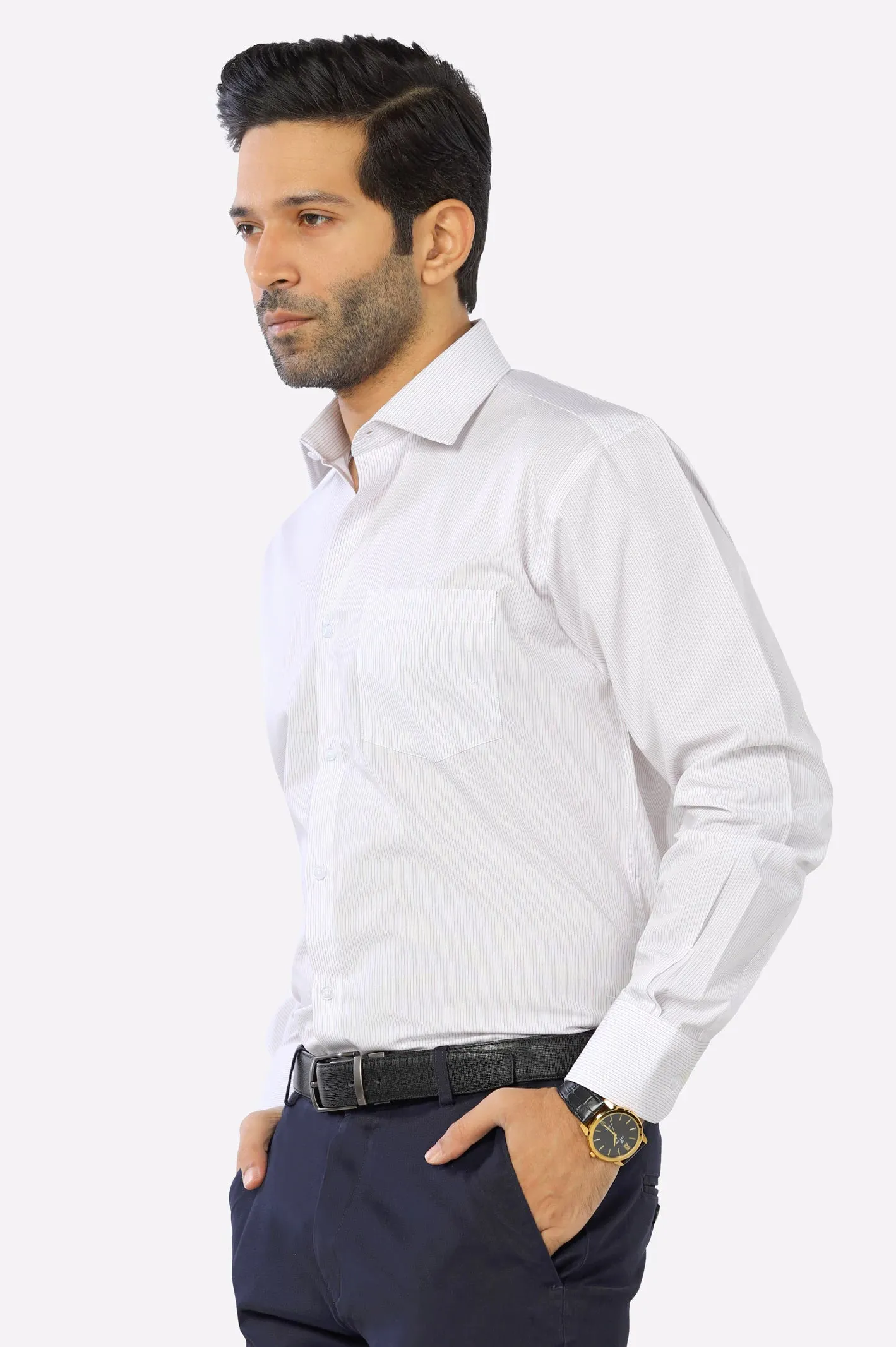 Multicolor Hairline Stripe Formal Shirt