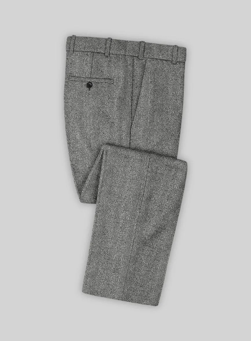 Naples Wide Herringbone Gray Tweed Suit