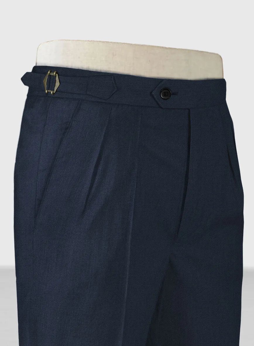 Napolean Ink Blue Wool Highland Trousers