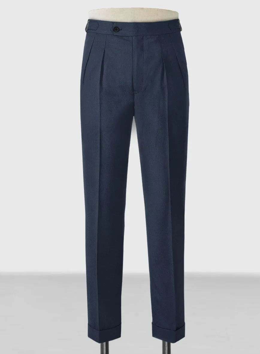 Napolean Ink Blue Wool Highland Trousers