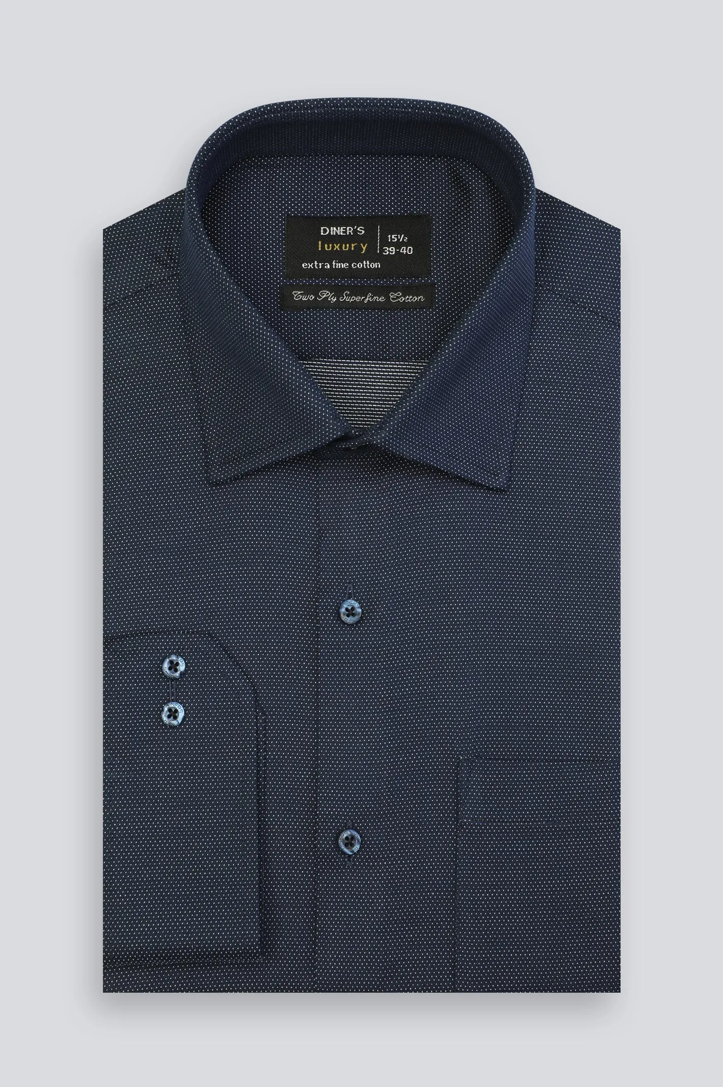 Navy Blue Jacquard Formal Shirt