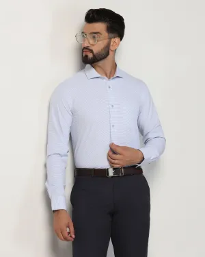 Non Iron Formal Blue Textured Shirt - Matrix