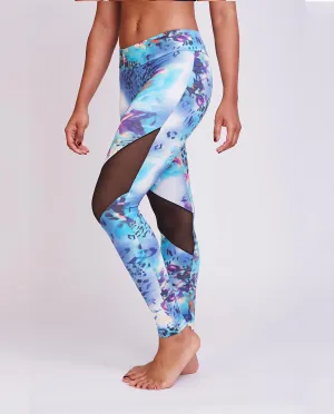 Ocean Blue Mesh Yoga Pant