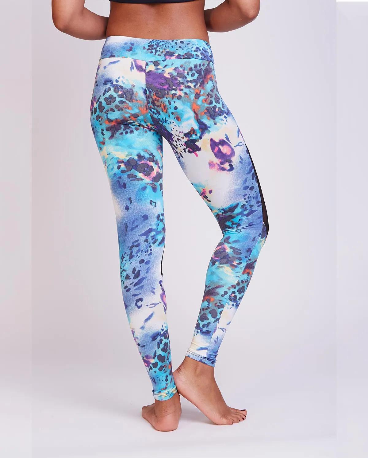 Ocean Blue Mesh Yoga Pant