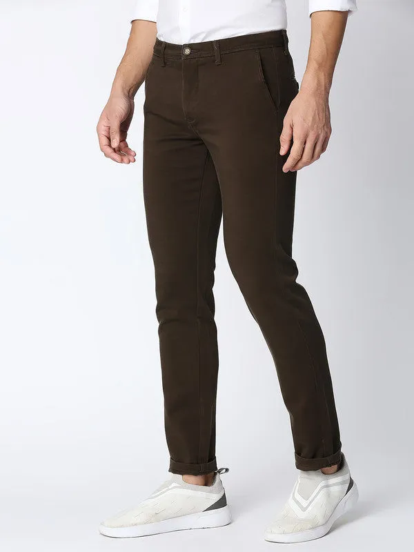 Olive Cotton Dobby Lycra Trousers