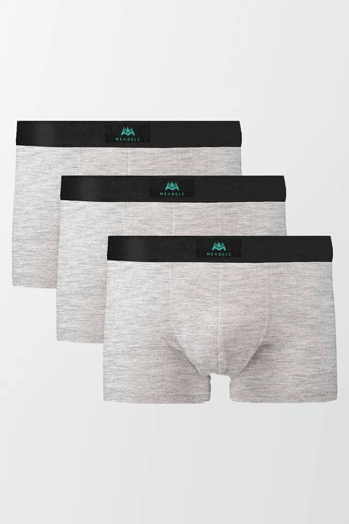 Pack of 3 Boxers Trunks - Heather Grey