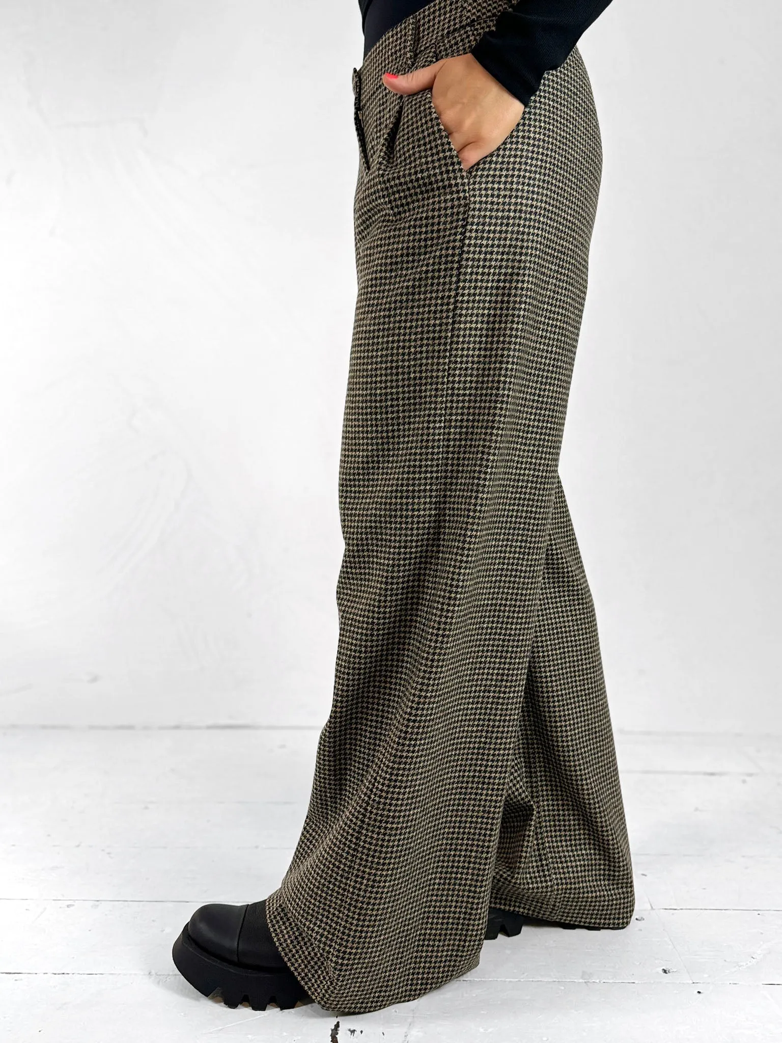 Pavano Houndstooth Woollen Trousers