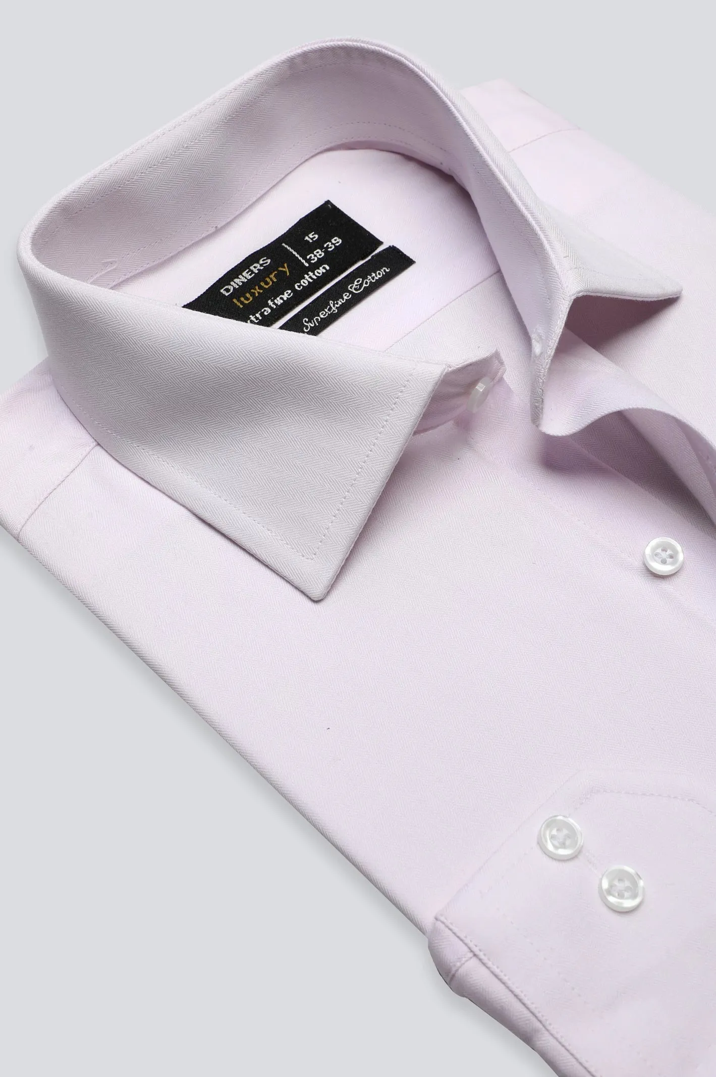 Pink Herringbone Textured Formal Shirt