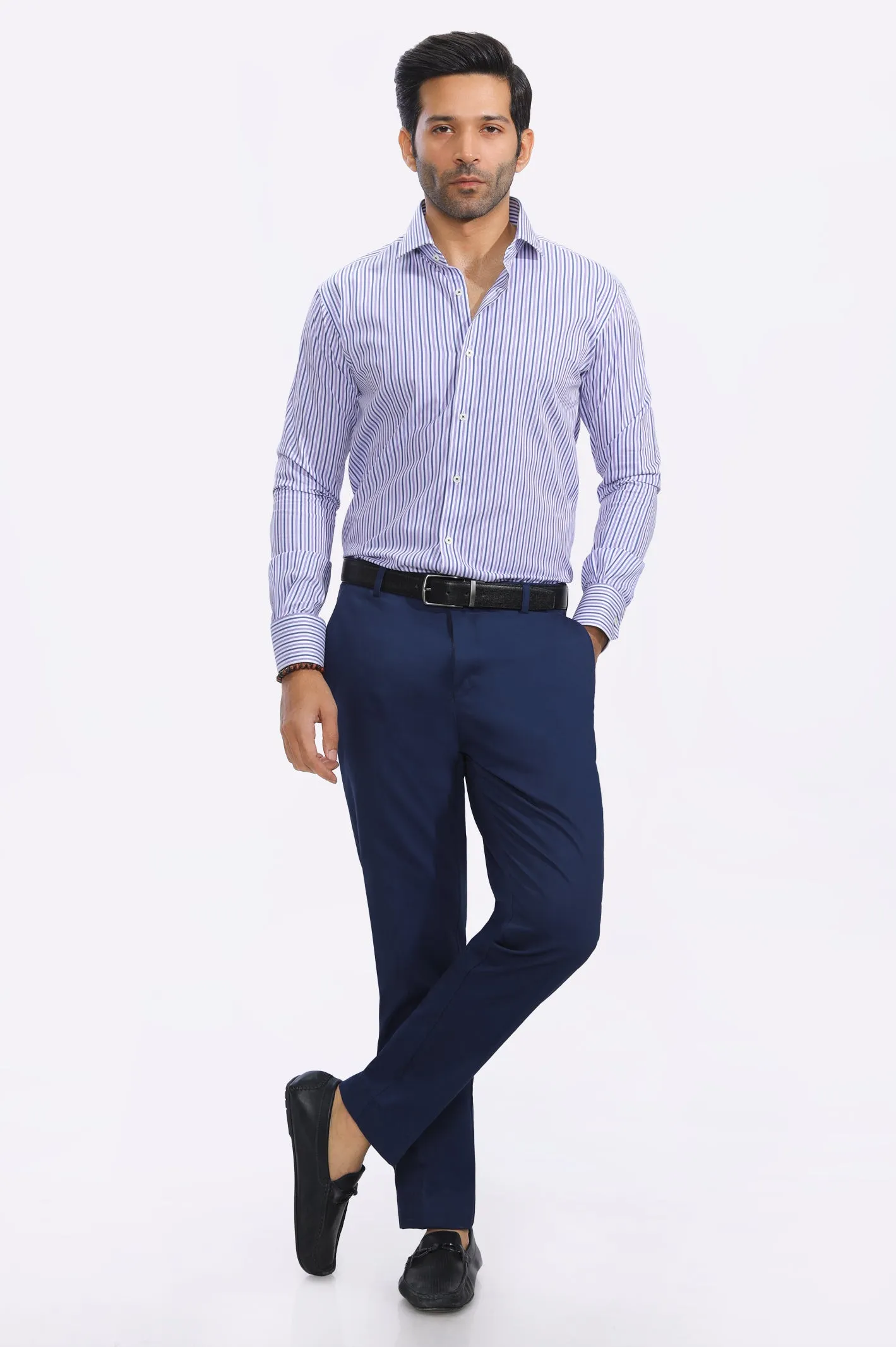 Purple Bengal Stripe Formal Shirt