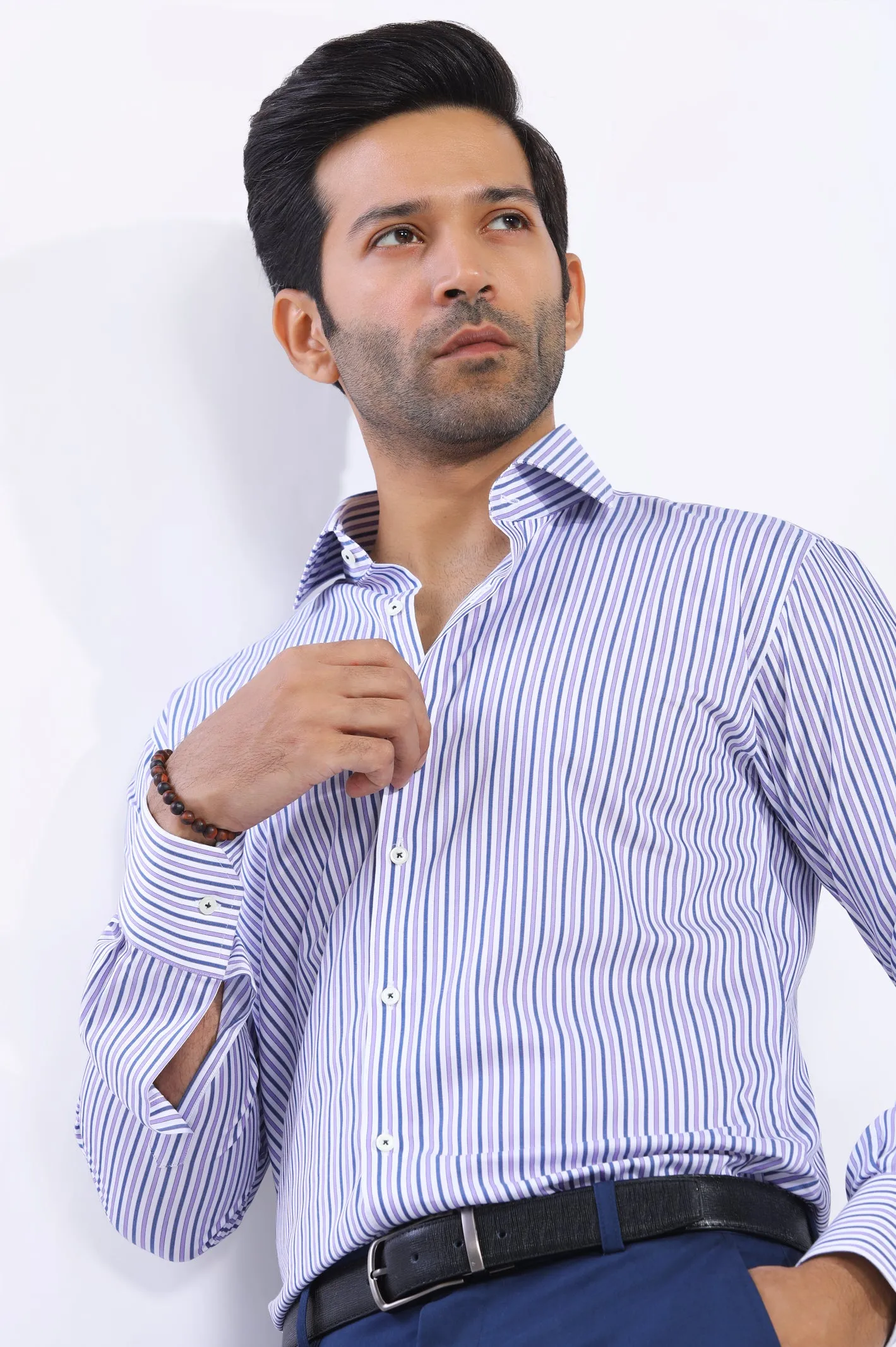 Purple Bengal Stripe Formal Shirt