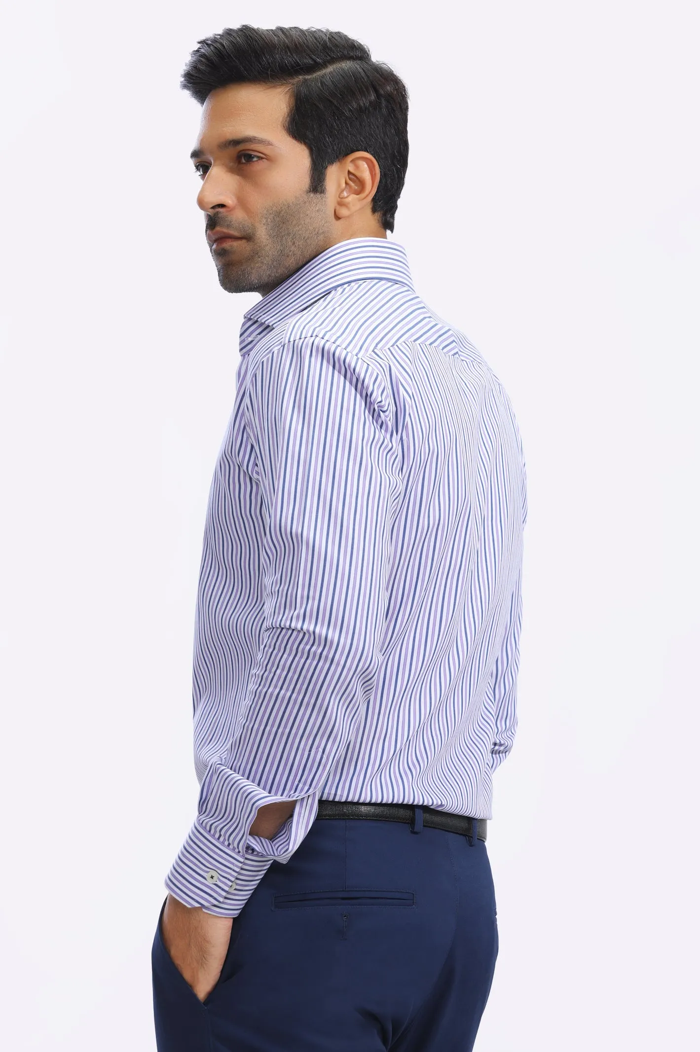 Purple Bengal Stripe Formal Shirt