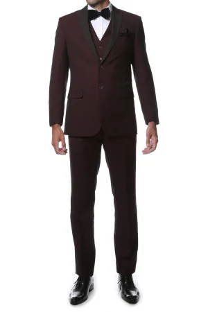 "Alta Moda" Burgundy Zonettie Tuxedo (3-Piece Set)