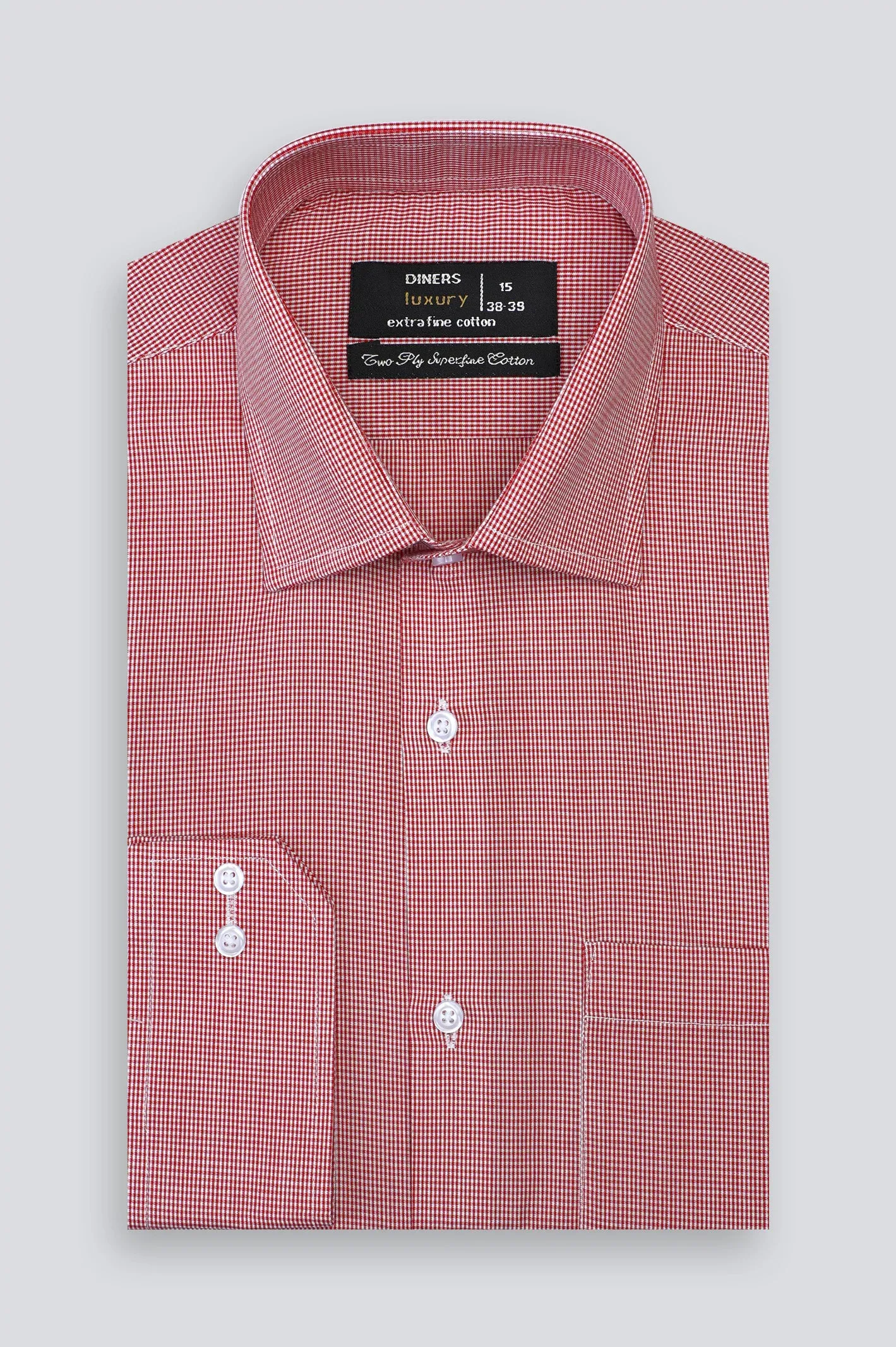 Red Houndstooth Formal Shirt