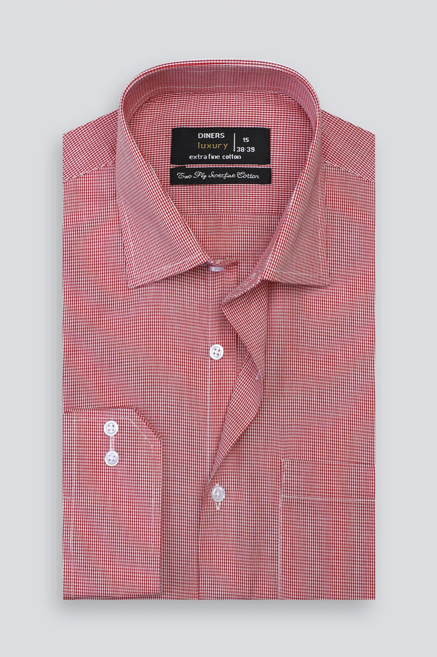 Red Houndstooth Formal Shirt