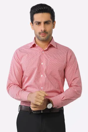 Red Mini-check Formal Shirt