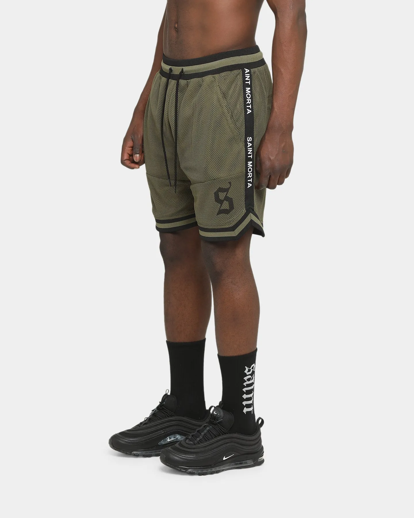 Saint Morta Essentials Basketball Shorts Army Green