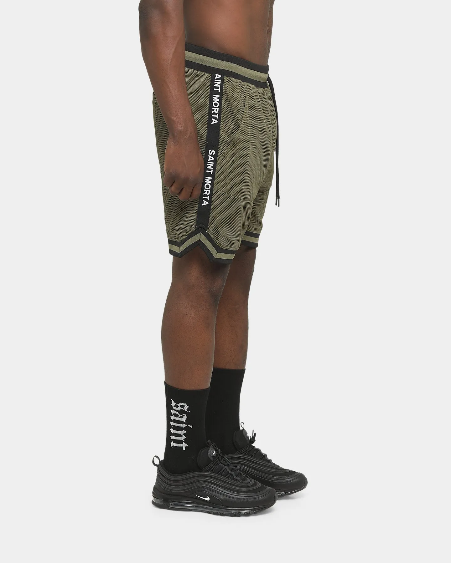 Saint Morta Essentials Basketball Shorts Army Green